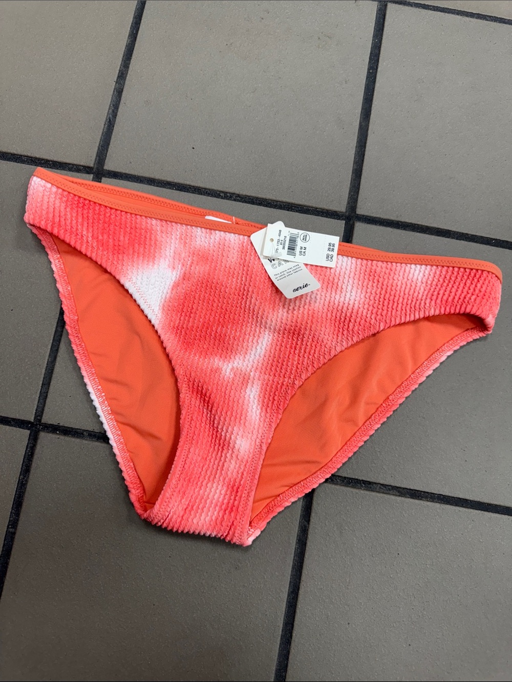 aerie Coral Tie-Dye Bikini Bottom